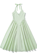 Cyan Halter Ruched Zip-back Skirt