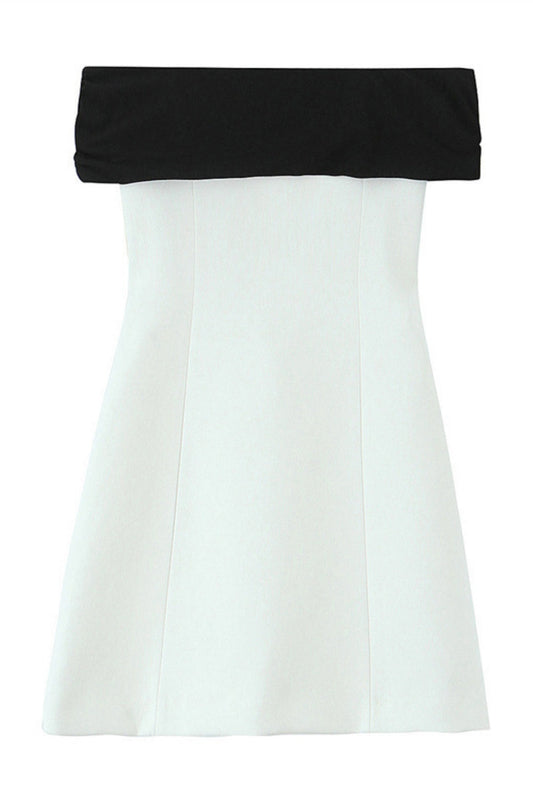 Off the Shoulder White Short Dress