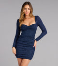 Mary Glitter Long Sleeve Mini Dress