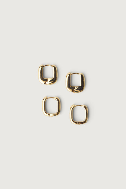 SQUARE HUGGIE EARRING SET