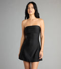 No Effort Drama Lace-Up Mini Dress