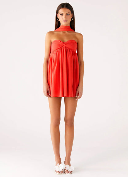 Saturn Mini Dress - Coral