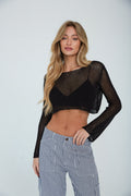 Hollie Cropped Long Sleeve Knit Top