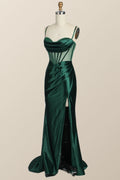 Black Mermaid Satin Long Formal Dress