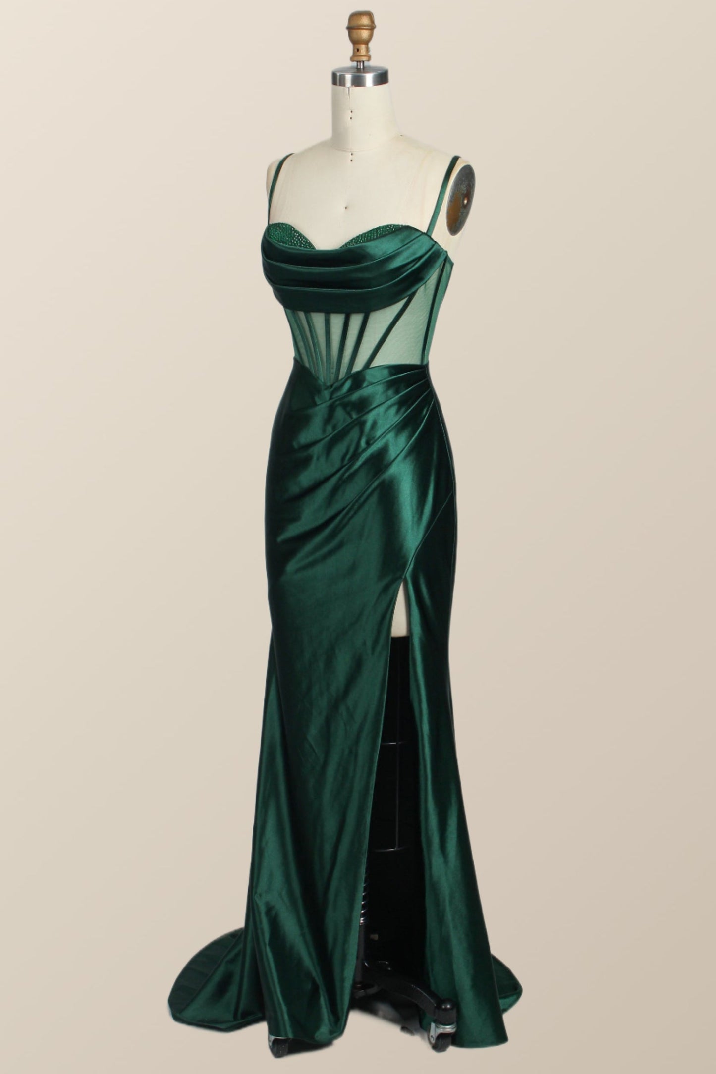Black Mermaid Satin Long Formal Dress