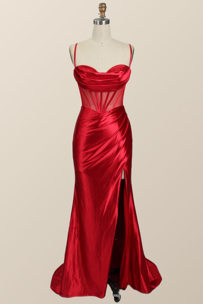 Black Mermaid Satin Long Formal Dress