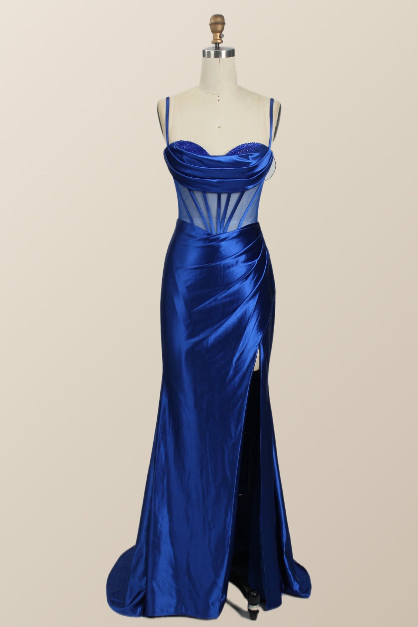 Black Mermaid Satin Long Formal Dress