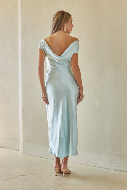Kaiden Satin Cowl Midi Dress