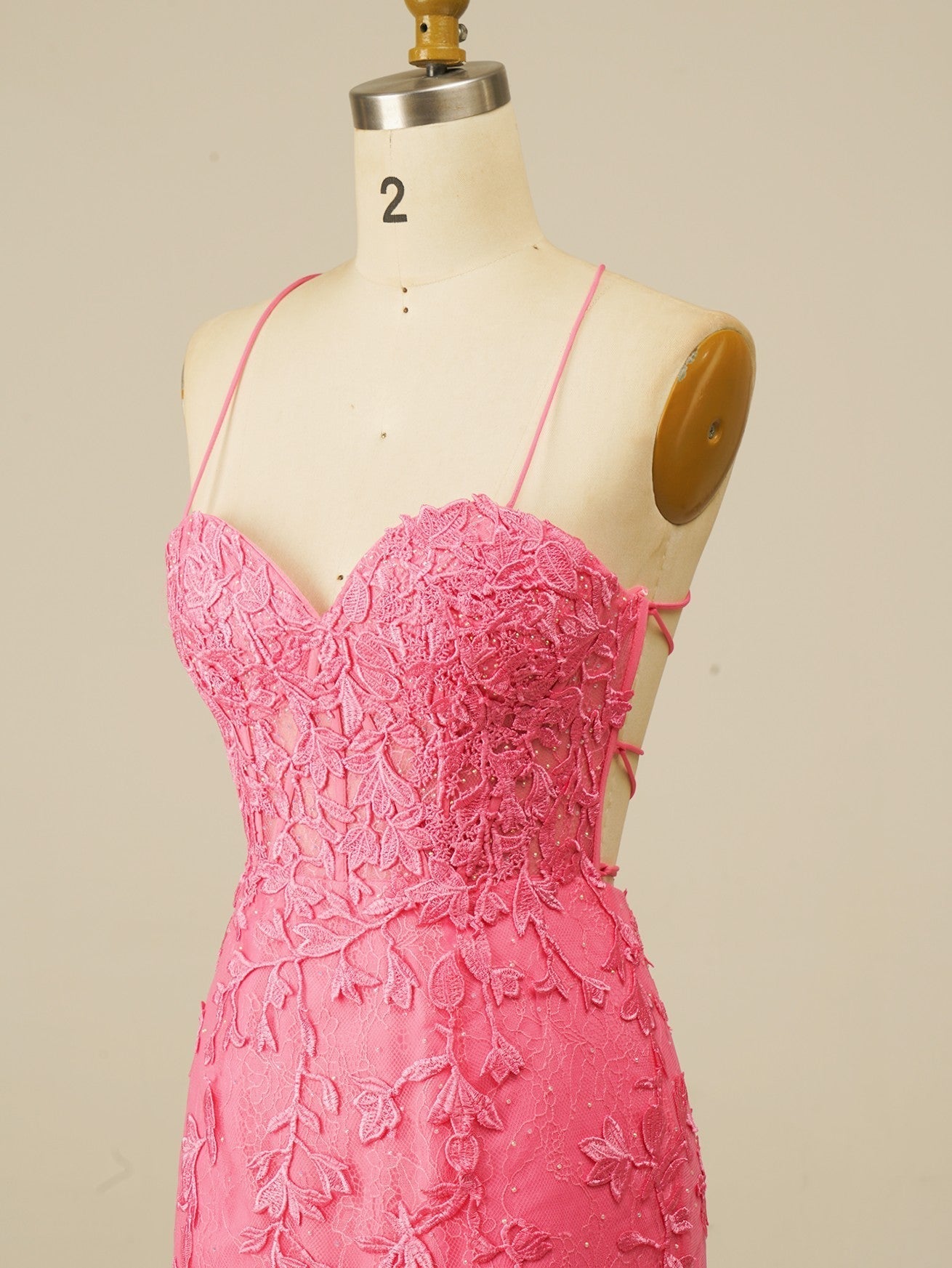 Hot Pink Lace Bodycon Mini Dress