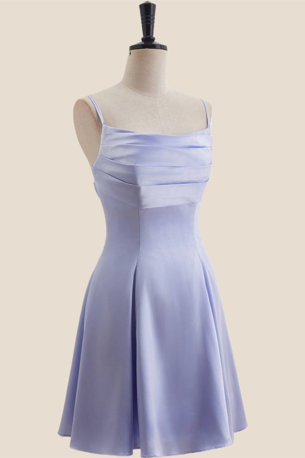 Pink Cowl Neck Short Dress with Back Bow