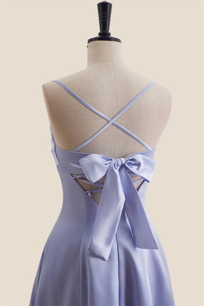 Pink Cowl Neck Short Dress with Back Bow