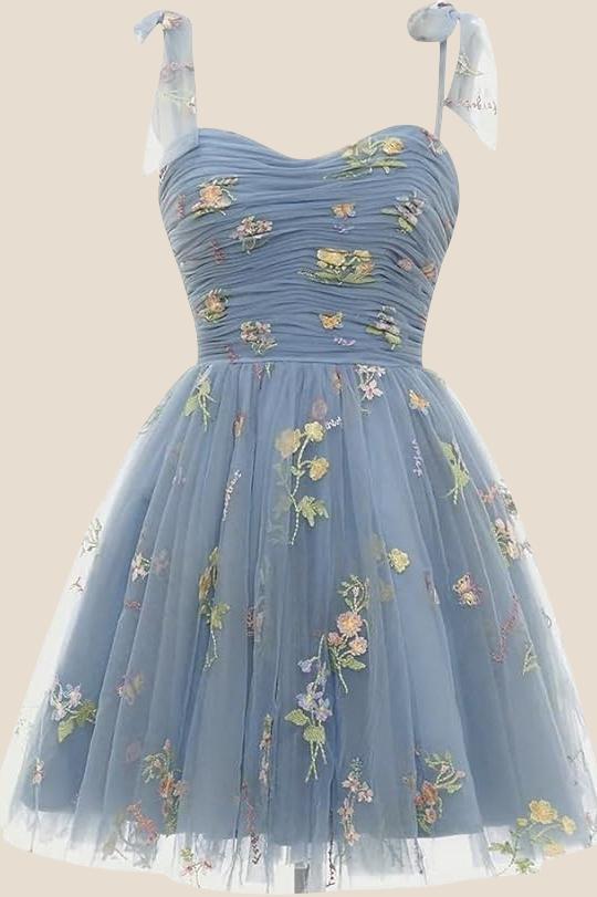 Black A-line Floral Short Princess Dress