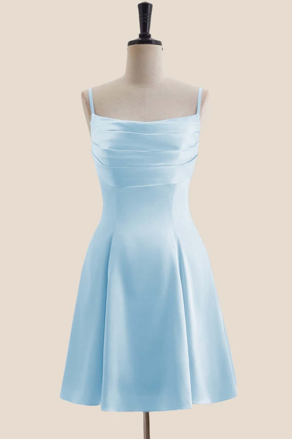 Pink Cowl Neck Short Dress with Back Bow