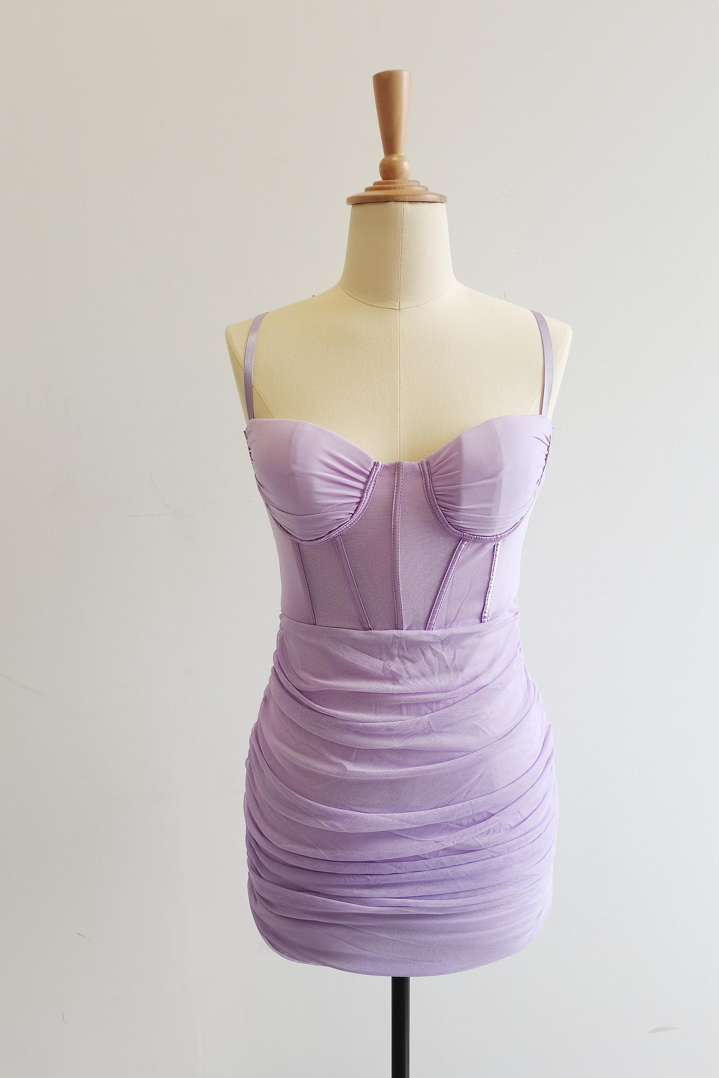 Light Blue Corset Ruched Tight Mini Dress