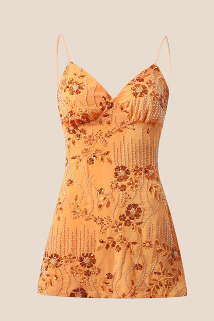 Light Blue Beaded Straps Fitted Mini Dress
