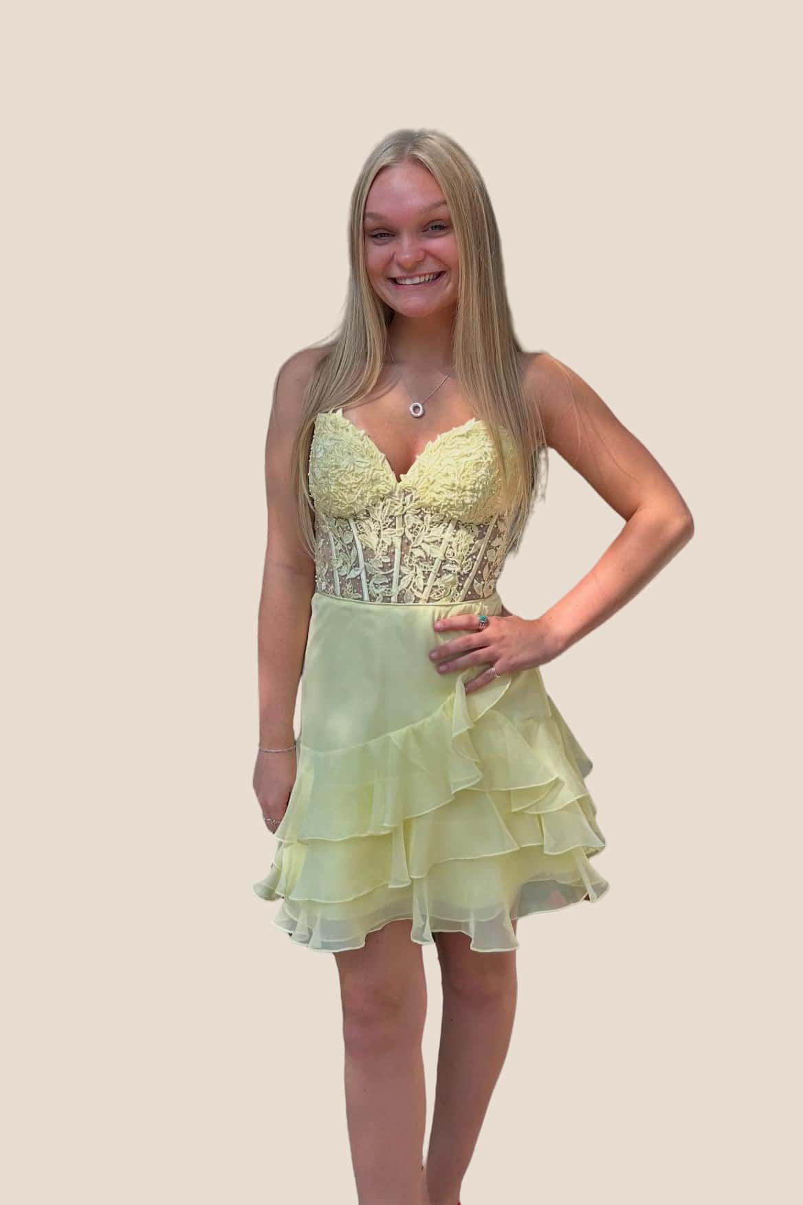 Lavender Sweetheart Appliques Chiffon Short Dress
