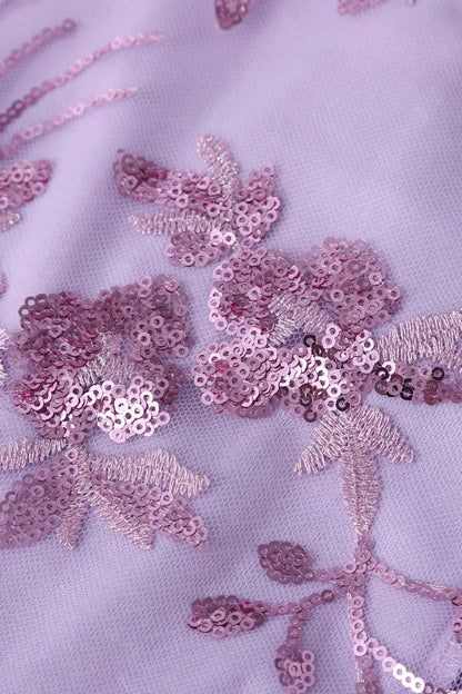 Blue Sequin Embroidery A-line Short Dress