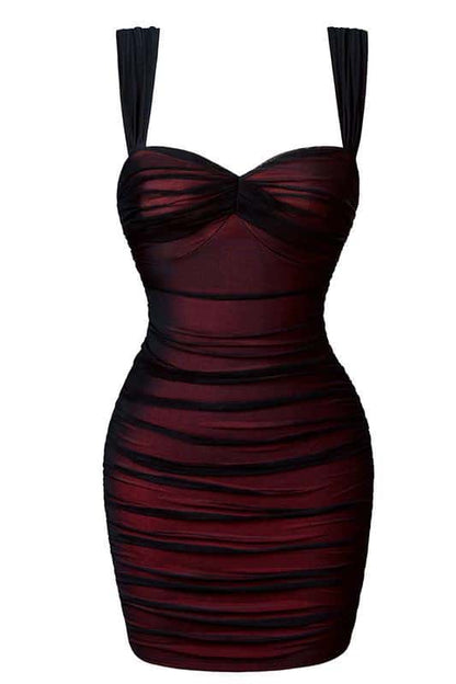 Black Ruched Tight Dress