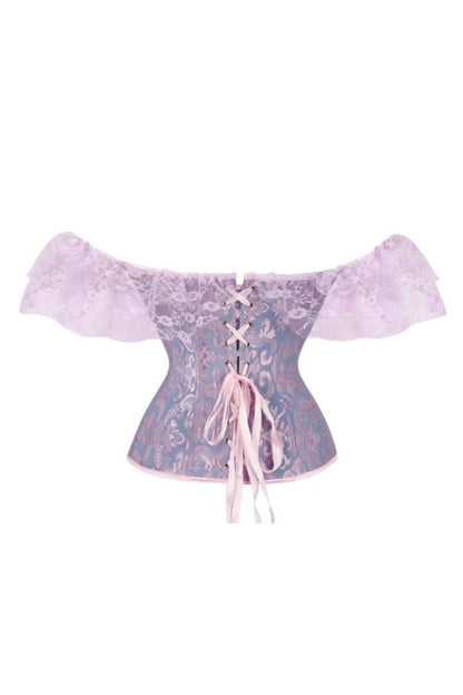 Lace Off the Shoulder Purple Corset