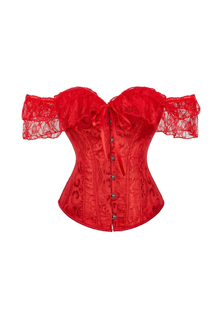 Lace Off the Shoulder Purple Corset