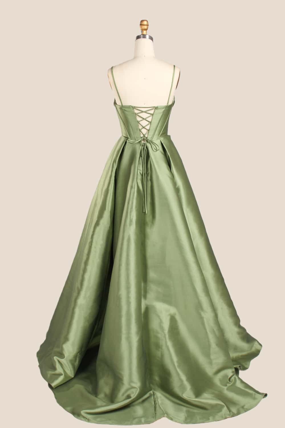 Light Blue Ruched Satin A-line Formal Dress