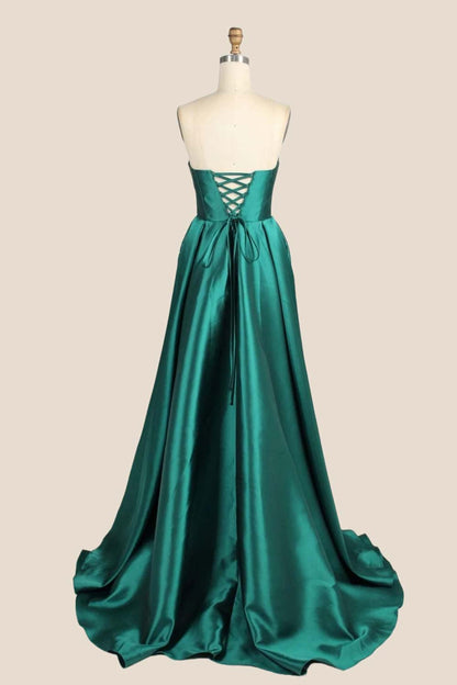 Cowl Neck Red Satin A-line Formal Dress