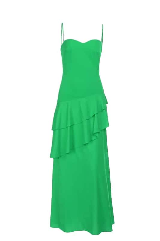 Light Blue Chiffon Tiered Maxi Dress