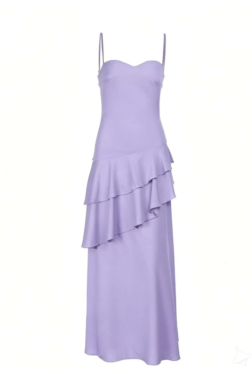 Light Blue Chiffon Tiered Maxi Dress