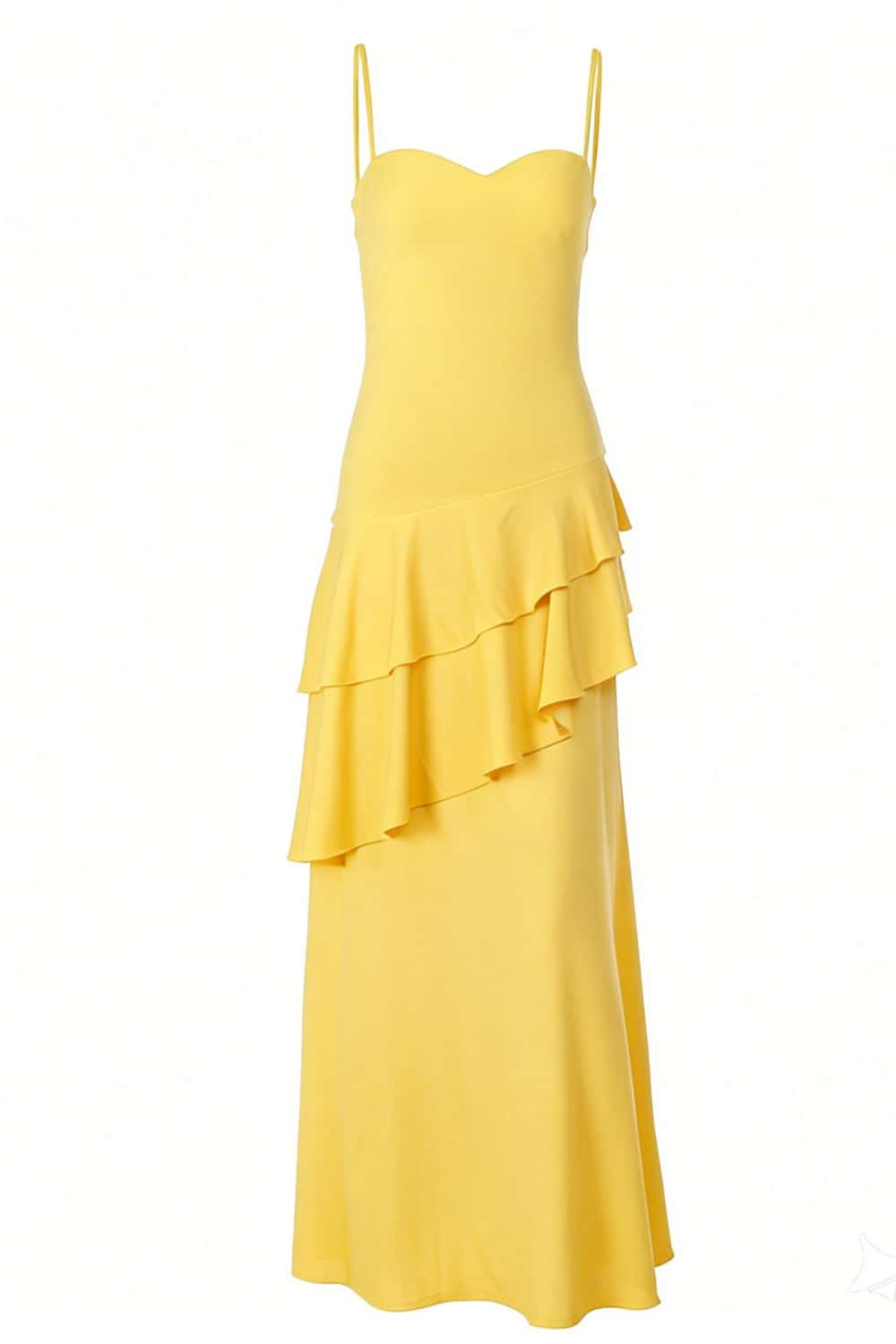 Light Blue Chiffon Tiered Maxi Dress