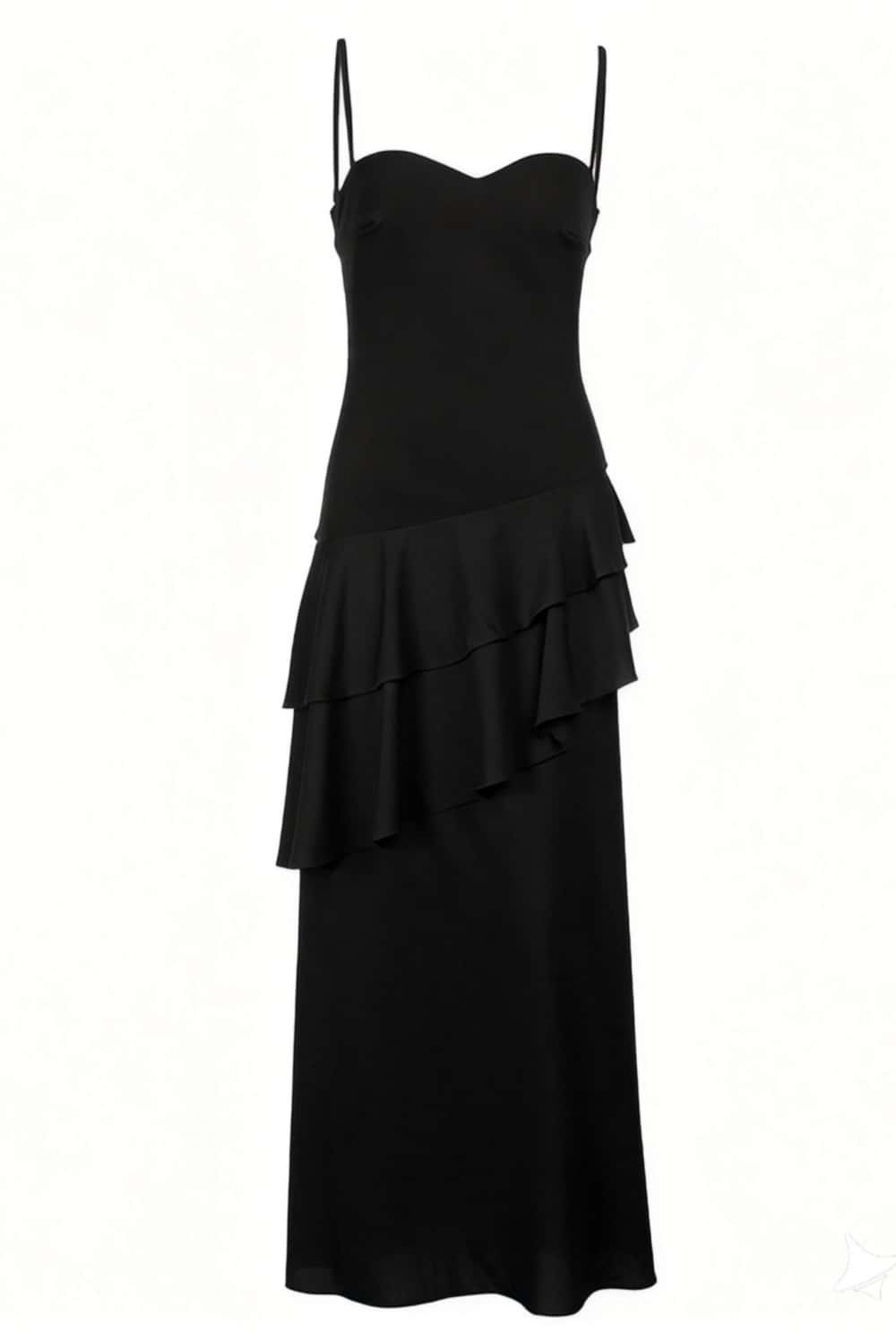 Light Blue Chiffon Tiered Maxi Dress