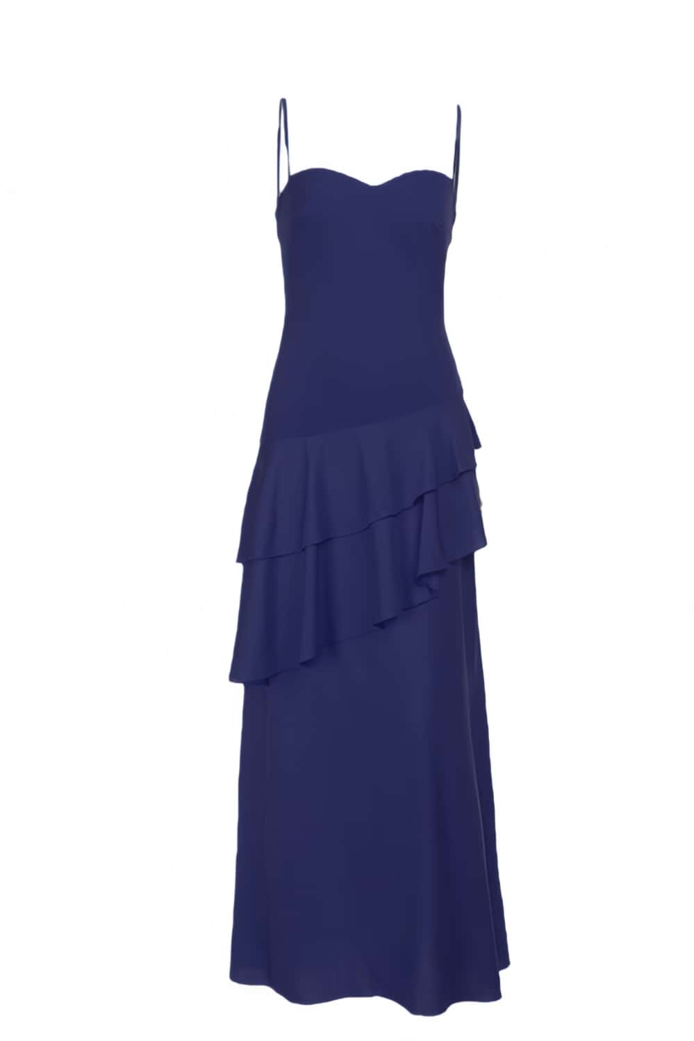 Light Blue Chiffon Tiered Maxi Dress