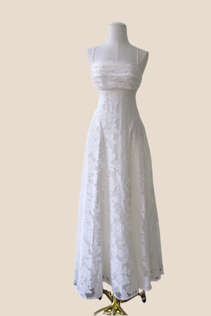 Pink Lace Cowl Neck A-line Long Dress