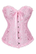 Pink Jacquard Ruffle Bustier Corset