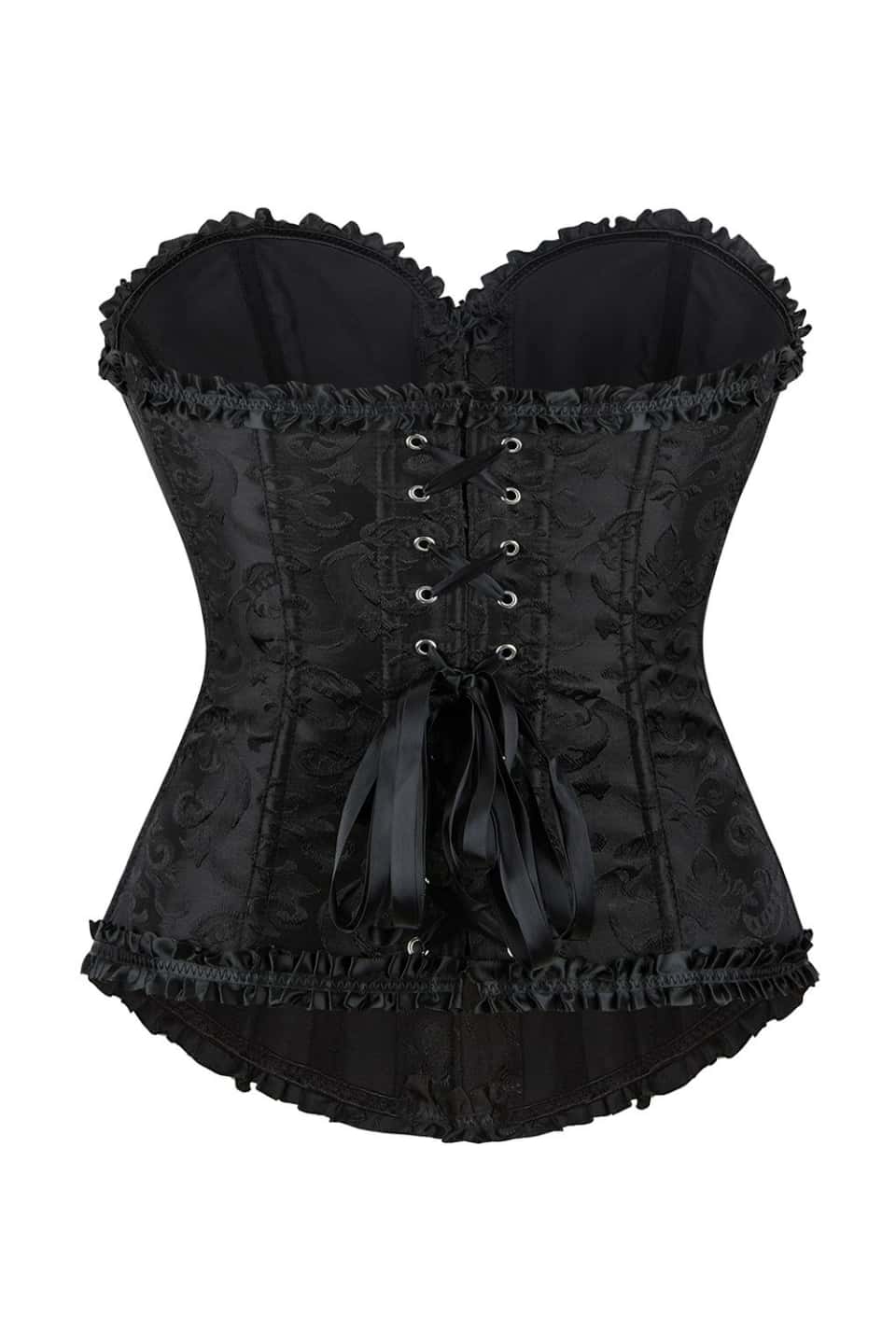 Pink Jacquard Ruffle Bustier Corset
