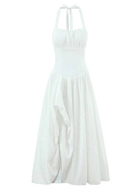 Pink Empire Halter Bubble Long Dress