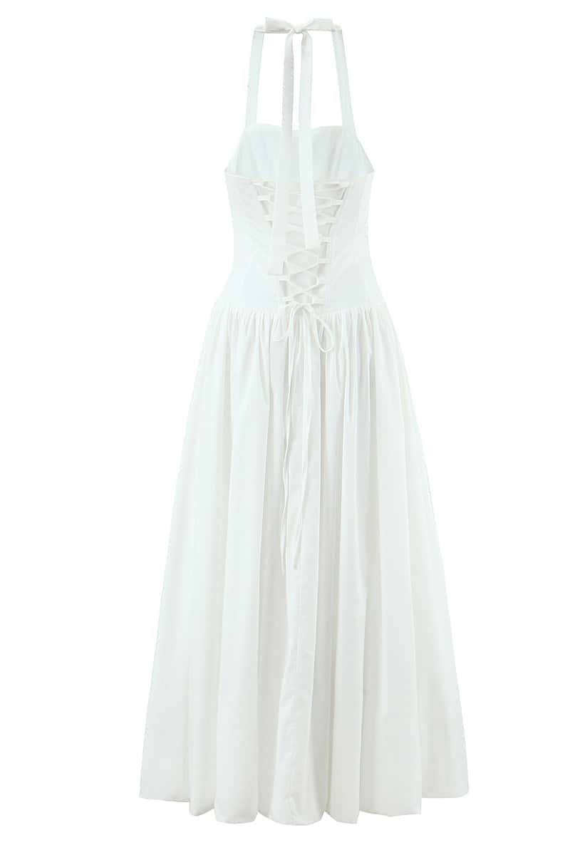 Pink Empire Halter Bubble Long Dress