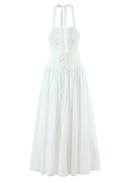 Pink Empire Halter Bubble Long Dress