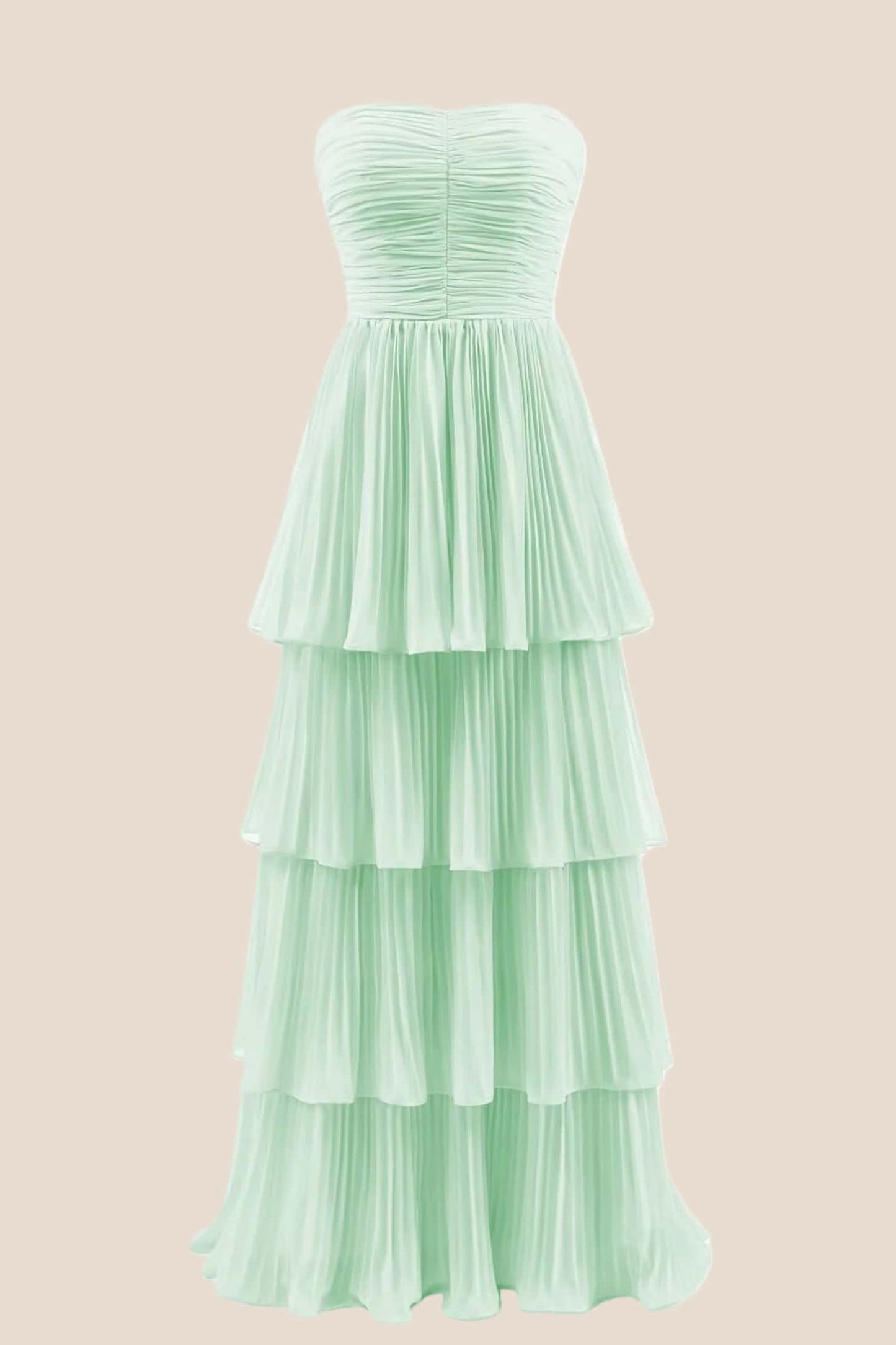Emerald Green Chiffon Ruffles Long Party Dress