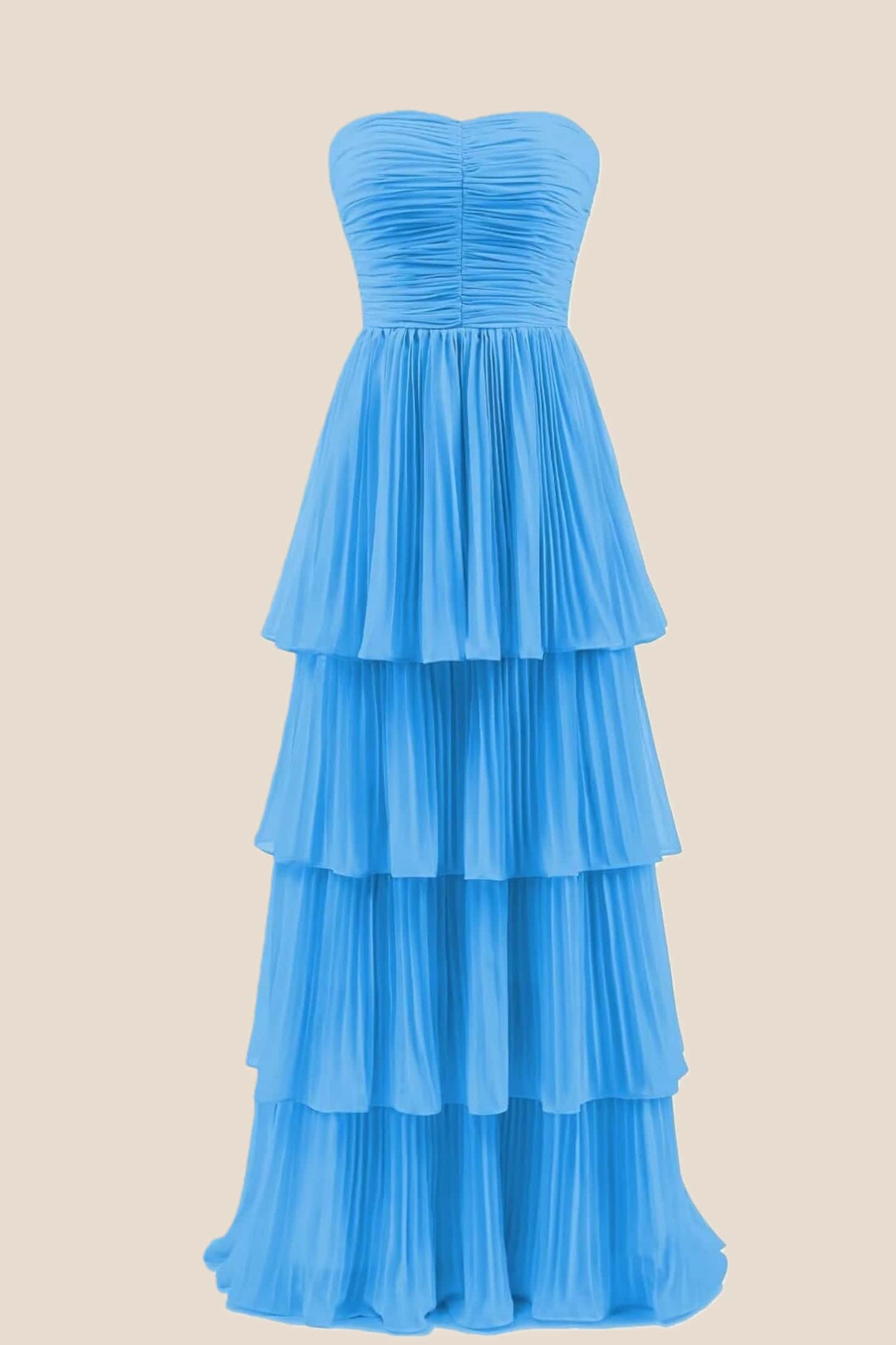 Emerald Green Chiffon Ruffles Long Party Dress