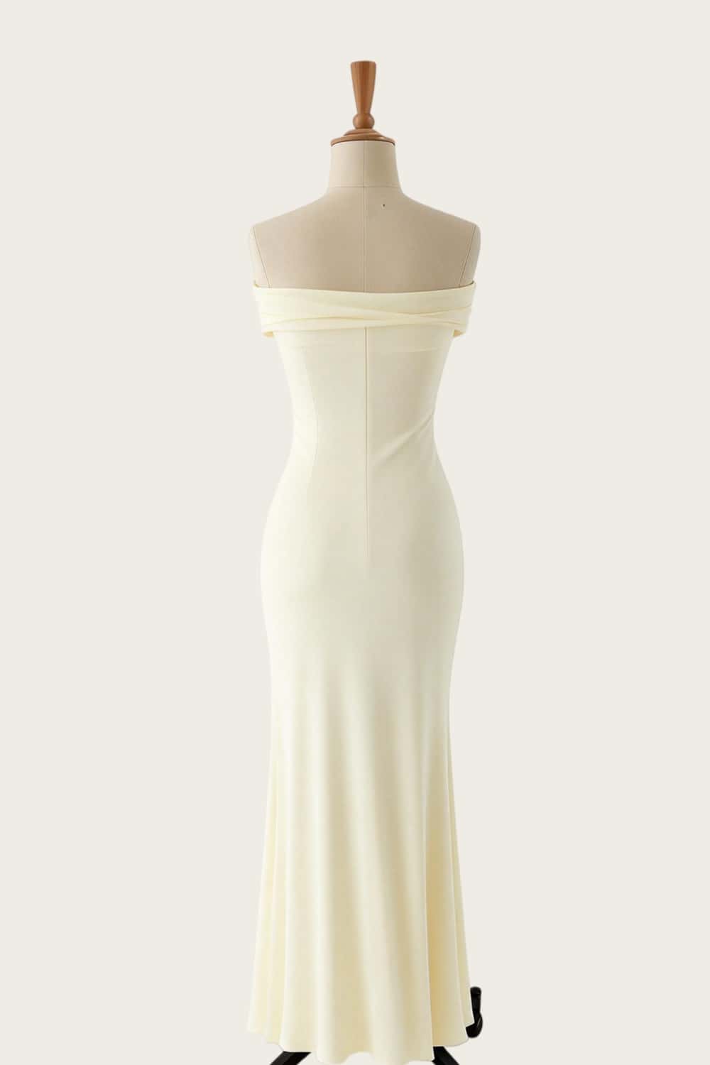 Off the Shoulder Yellow Twist Fitted Long Dress