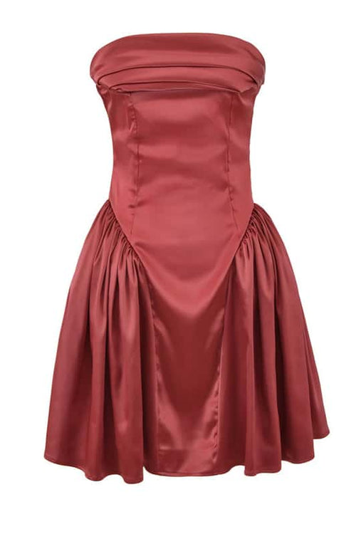 Cowl Neck Pink A-line Short Dress