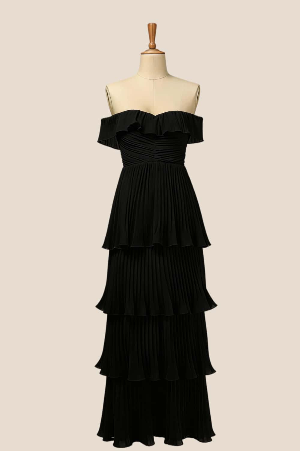 Off the Shoulder Yellow Pleated Maxi Dress