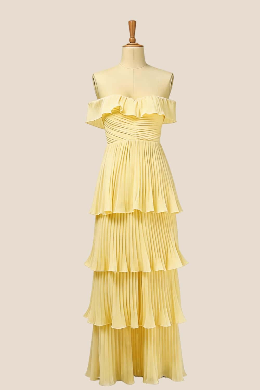 Off the Shoulder Pink Pleated Maxi Dress