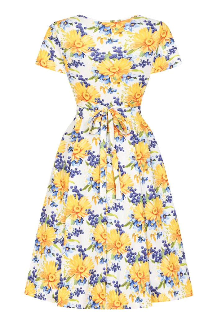 Pink Floral Wrap Dress with Sash