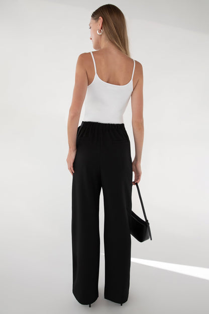 SIDE WRAP STRAIGHT LEG PANTS