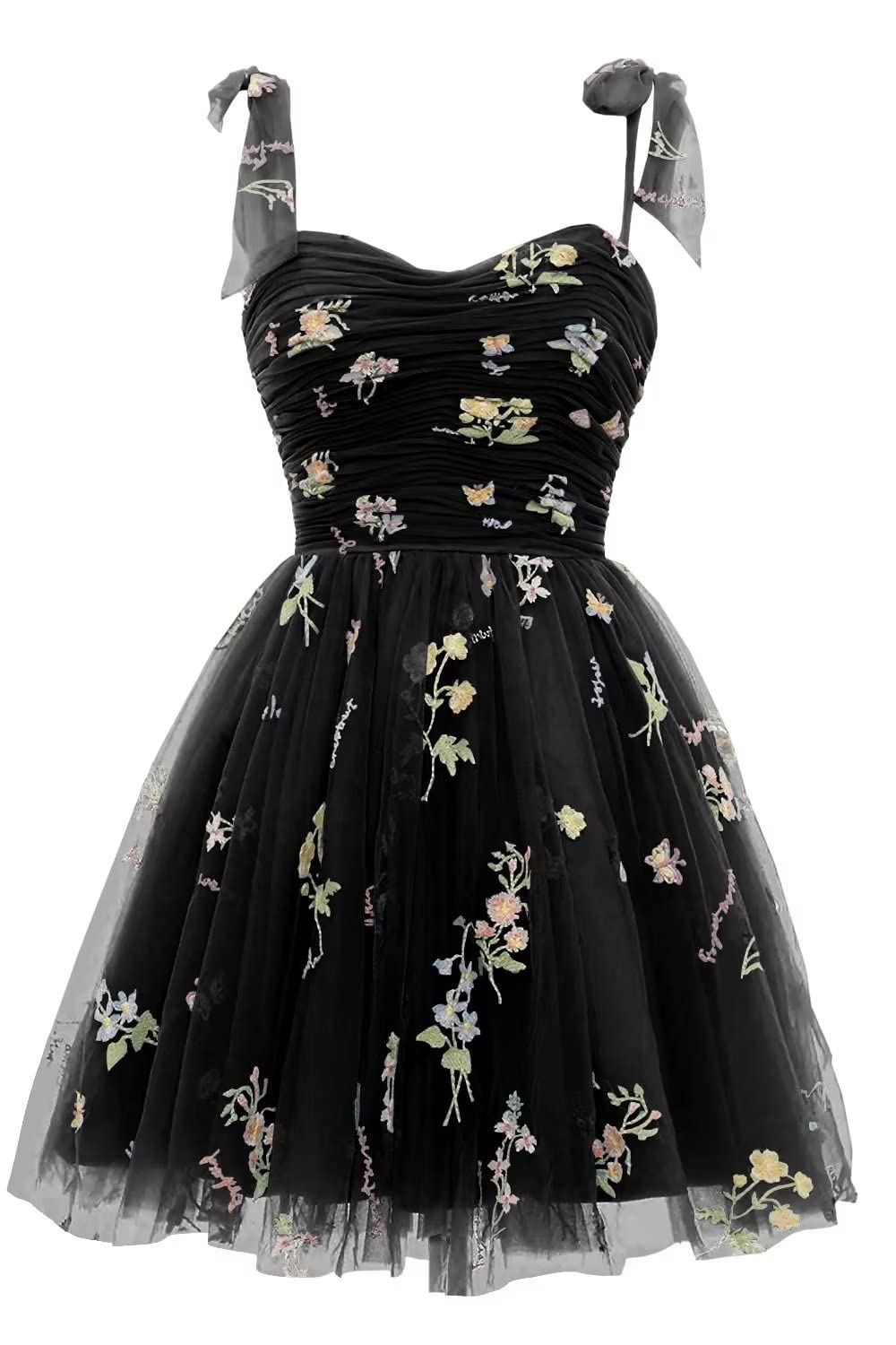Lavender A-line Floral Short Princess Dress