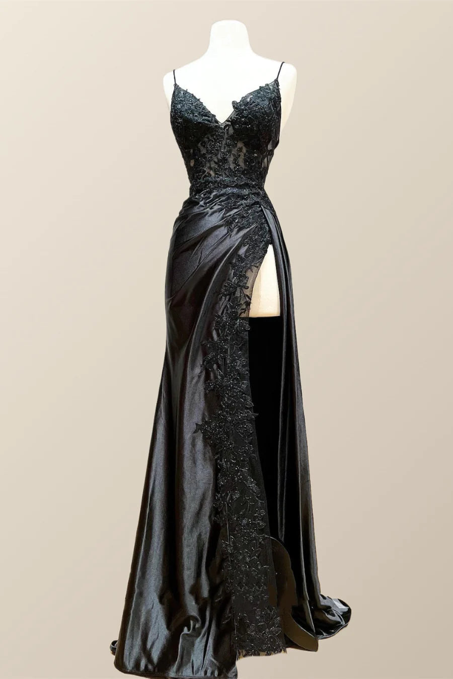 Green Appliques Mermaid Long Formal Dress