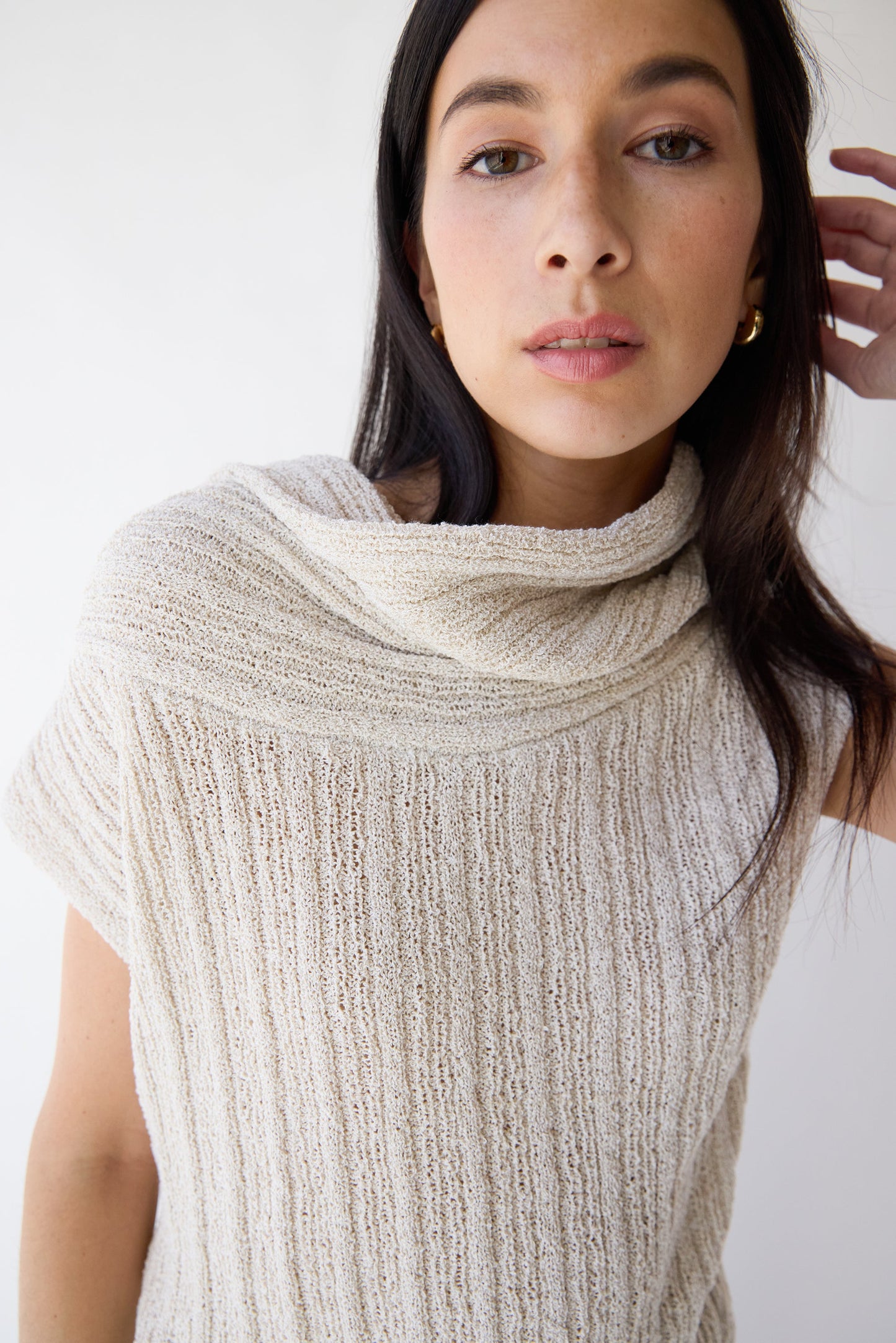 SLOUCHY OFF THE SHOULDER SHORT SLEEVE SWEATER