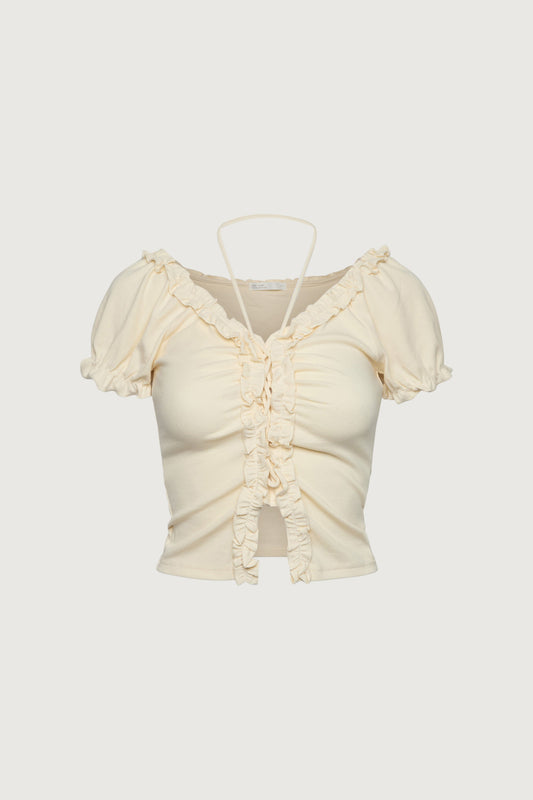 RUFFLE HALTER TOP