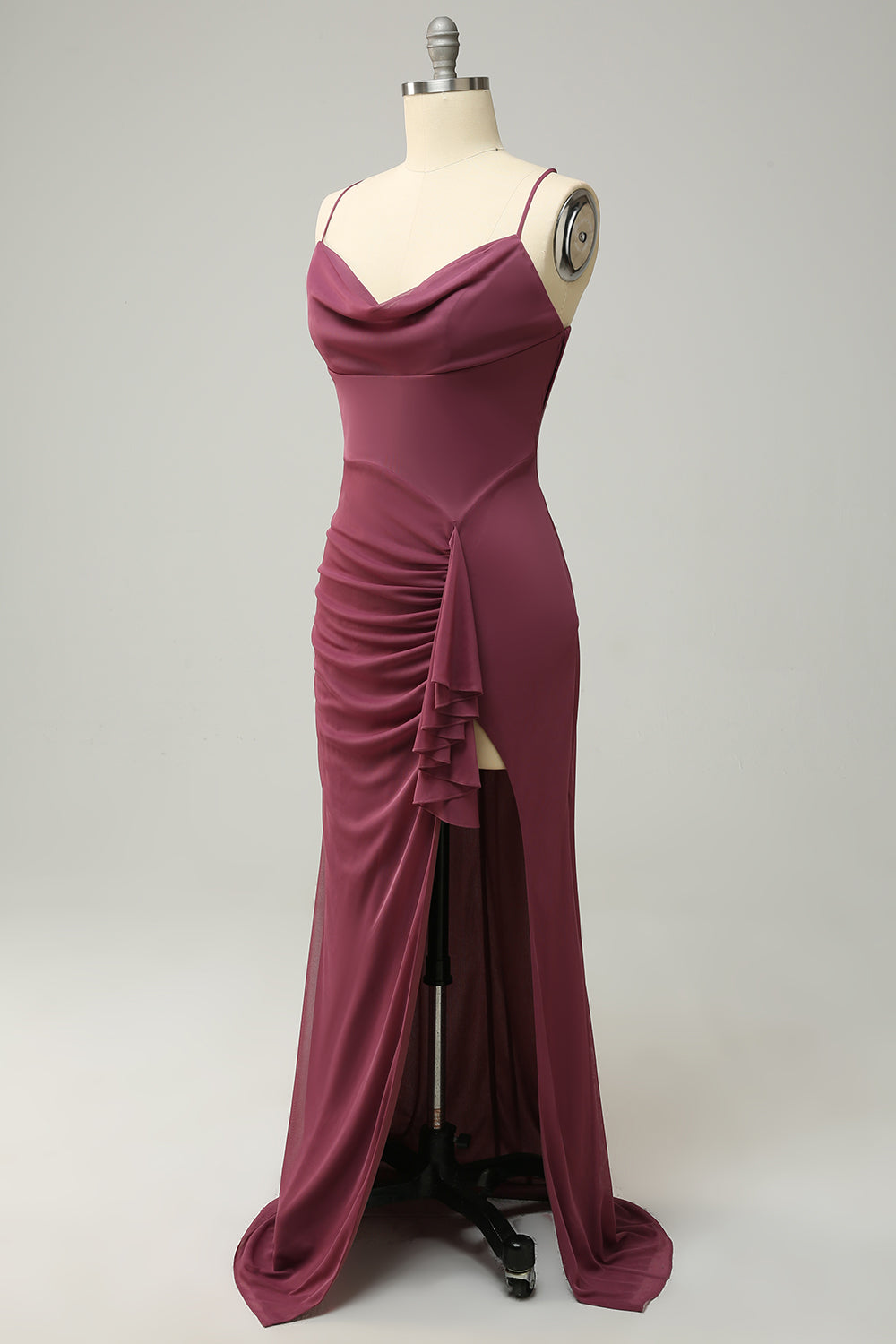 Spaghetti Straps Cross Back Desert Rose Plus Size Bridesmaid Dress